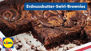 ErdnussbutterSwirlBrownies  30min  Einfach  Lidl Kochen [upl. by Gradeigh]