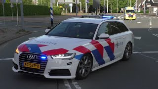 Verkeerspolitie Rotterdam SIV begeleidt ambulance met spoed naar het Erasmus MC [upl. by Yhtuv]