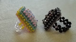 Rectangle Right Angle Weave Ring Part 2 of 2 [upl. by Tarrel]