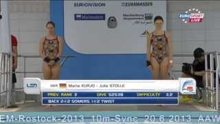 SimhoppEM i Rostock 20062013  10mSYNC Damer Wasserspringen  Diving [upl. by Wilbur14]