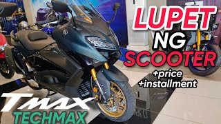 All New Yamaha TMAX TECHMAX Full Detailed Specs amp Features  Price amp Installment San Casa Makabili [upl. by Leahicm989]