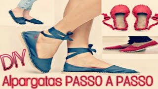 DIY ALPARGATA COM CHINELO  Tendências 2018  5 MINUTOS [upl. by Donnell]