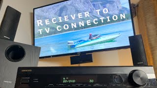 How to Connect TV to Receiver  With and Without HDMI and RCA  Onkyo Receiver Install [upl. by Meade784]