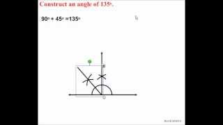 ANGLE CONSTRUCTIONS USING COMPASS  135 DEGREES [upl. by Palmira790]