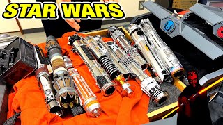 ギャラクシーズエッジのライトセーバーで遊んでみた！ STAR WARS GALAXYS EDGE legacy Lightsaber アメリカ ディズニー レガシー アソーカ レイ オビワン [upl. by Ilrebmik]