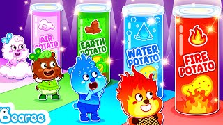 Bearee Pretend Play with Magical Food of Elemental  Fire Water Air and Earth  Bearee Kids Show [upl. by Seto658]