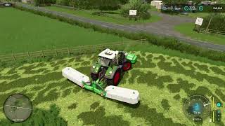 FS22  COURT FARM 145  924 FIRST OUTING ON THE BUTTERFLY MOWERS PART 1 [upl. by Notniuq]