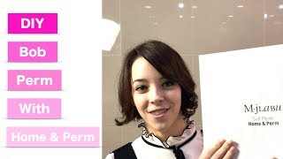 DIY self perming with Home amp Perm  Short bob wave perm [upl. by Acenahs]