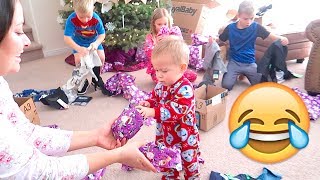 👶Baby HATES Christmas Present HILARIOUS😂 [upl. by Etnovad]