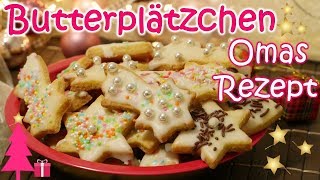 Omas Butterplätzchen  Ausstechplätzchen  Weihnachtsplätzchen mit Zuckerguss [upl. by Tolman]