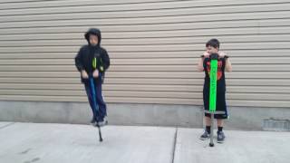 Teaching my little brother how to POGO STICK [upl. by Duyne]