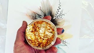 Alcohol Ink Fluid Art Tutorial With Gilding Flakes  nr 76 [upl. by Yadseut]