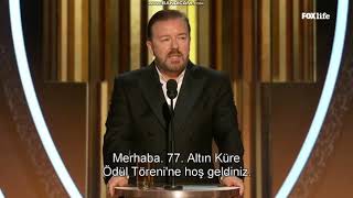 Ricky Gervais Golden Globes 2020 Opening Speech Türkçe altyazılı [upl. by Elladine]