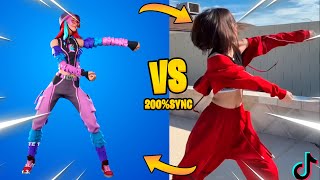 NEW FORTNITE DANCES in REAL LIFE 200 SYNCED Social Climber Popular Vibe Evil Plan [upl. by Karli104]