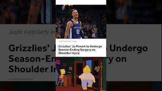 Ja Morant Injured Out For Season Memphis Grizzlies NBA basketball basketballdunk memes [upl. by Marni]