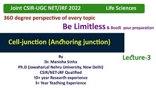 Cell junction Anchoring junction L3 CSIR UGC NETJRF Dr Manisha Sinha [upl. by Aihsrop]