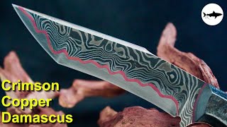 Forging a crimson copper damascus tanto [upl. by Schlessinger]