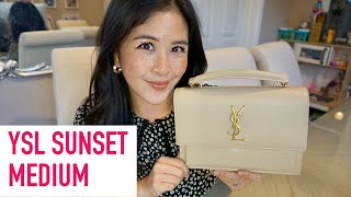 YSL SUNSET BAG MEDIUM DARK BEIGE  Sam Loves [upl. by Purse640]