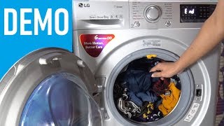 LG Front Load Washing Machine FHT1208SWL  Demo [upl. by Ahrendt]