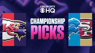 NFL CONFERENCE CHAMPIONSHIP PICKS AFC NFC  CBS Sports [upl. by Acirfa]