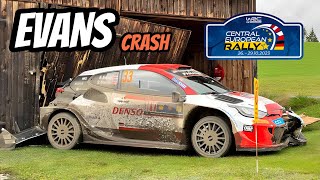 Elfyn Evans Crash WRC Central European Rally 2023  Crash and Flatout [upl. by Haididej]