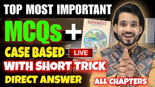 CLASS 10 MATHS FINAL MCQs ONE SHOT REVISION  ALL CHAPTERSQUESTIONSCONCEPTS [upl. by Elttil]