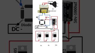 Alimentation de laboratoire 5v 9v 12v avec les Régulateurs 7805 7809 7812 à partir dun transfo [upl. by Nerret13]