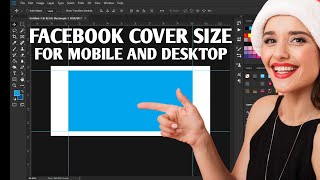 Facebook cover photo size for desktop and mobile in Photoshop 2022  FB cover size [upl. by Adnawat465]