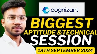 Cognizant Aptitude and Technical Assessment  BIGGEST COGNIZANT SESSION [upl. by Attej41]