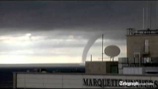 Rare waterspout forms near Milwaukee [upl. by Neelyk]