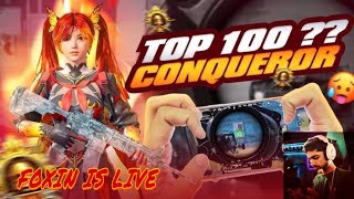 FOXIN IS LIVE TOP 100 HOGA KYA  ✅  YOUTUBE FOXIN IS LIVE GRIND IN RANKPUSHING LOBBY [upl. by Hough]