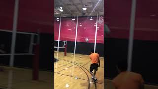 Liberos Can Hit Too Volleyball Ball Control Drills Two Vs Two Skinny Cross Court Drill [upl. by Holly-Anne]