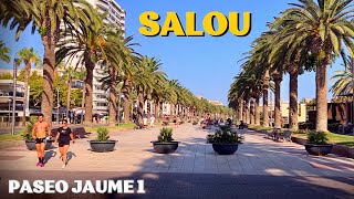 Paseo Jaume 1 is Salou Beach Main Promenade  Walking Tour in Tarragona Spain [upl. by Soirtimid374]