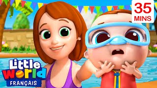 Bébé Apprend à Nager Comme Un Poisson  Comptines pour les toutpetits  Little World Français [upl. by Gnik]