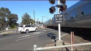 Main StBald Hill Rd Level Crossing Pakenham With Mechanical Bells Before amp After Upgrades [upl. by Ifar]