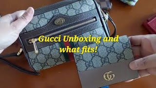 Gucci Ophidia GG Supreme Mini bag Unboxing and What Fits gucci guccibag unboxing whatfits [upl. by Kliber]