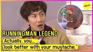 RUNNINGMAN quotActually youquot quotlook better with your mustachequot ENGSUB [upl. by Nonnairb583]