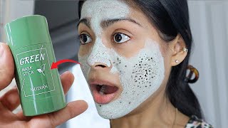 I tested VIRAL GREEN STICK MASK amp THIS HAPPENED  Does the magical green mask work 😳 [upl. by Celle]