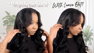 Voluminous V Part Body Wave Wig Install With Leave Out  How To Blend Leave Out  AliPearl Hair [upl. by Siramed]