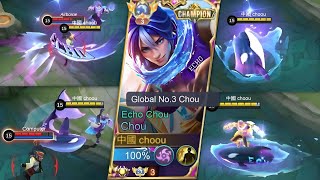 TOP GLOBAL ECHO CHOU FREESTYLE GAMEPLAY best skin [upl. by Elberfeld563]