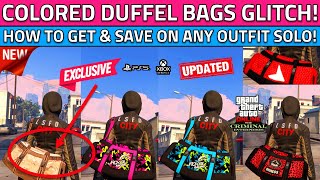 How To Get NEW Duffel Bag Glitch in GTA 5 Online Colored Duffel Bag Glitch Auto Shop Camo amp Green [upl. by Haakon]