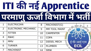 ITI Latest Apprentice in Atomic Energy Dept ECIL ECIL ITI New Apprentice 2022 ITI 16 Trades Jobs [upl. by Eleda]