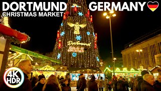 🇩🇪 Dortmund Germany Christmas Market 4KHDR Walk 2022✨Biggest Christmas Tree in the World [upl. by Punke]