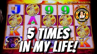 5 TIMES IN MY LIFE  5 coins on Buffalo Gold Slot Machines [upl. by Heffron]