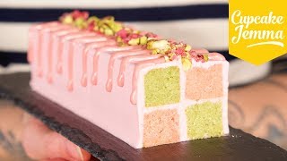 Rose amp Pistachio Mini Battenburg Cake  Cupcake Jemma [upl. by Buell]