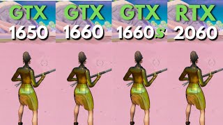 Fortnite GTX 1650 VS GTX 1660 VS GTX 1660 SUPER VS RTX 2060  Performace Mode 1080p [upl. by Brause]