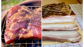 Homemade SMOKED BACON  How to Cure and Smoke BACON in Traditional way at home NO Nitrates only Salt [upl. by Lindell]