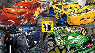 Compilation CARS 3 McQueen Crash Jackson Storm Cruz Chick Hicks Drawing Coloring Pages Tim Tim TV [upl. by Girovard]