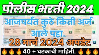 पोलीस भरती २०२४ आजपर्यंत कुठे किती अर्ज आले पहा police bharti New update 2024 policebharti2024 [upl. by Land]