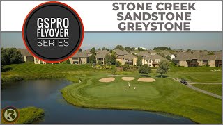 GSPro Course Flyover  Stone Creek Golf Course  Sandstone Greystone Designed by amace [upl. by Photima949]